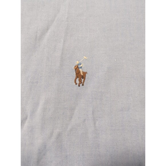 Ralph Lauren Classic Fit Flesh Pony Blue Men Button Shirt  17.5 34/35 *Stain* - Picture 5 of 12